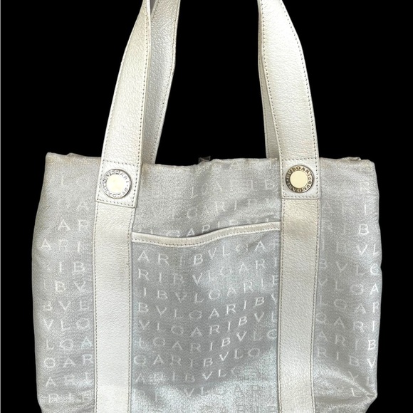 White Bvlgary Canvas Tote - Picture 1 of 9